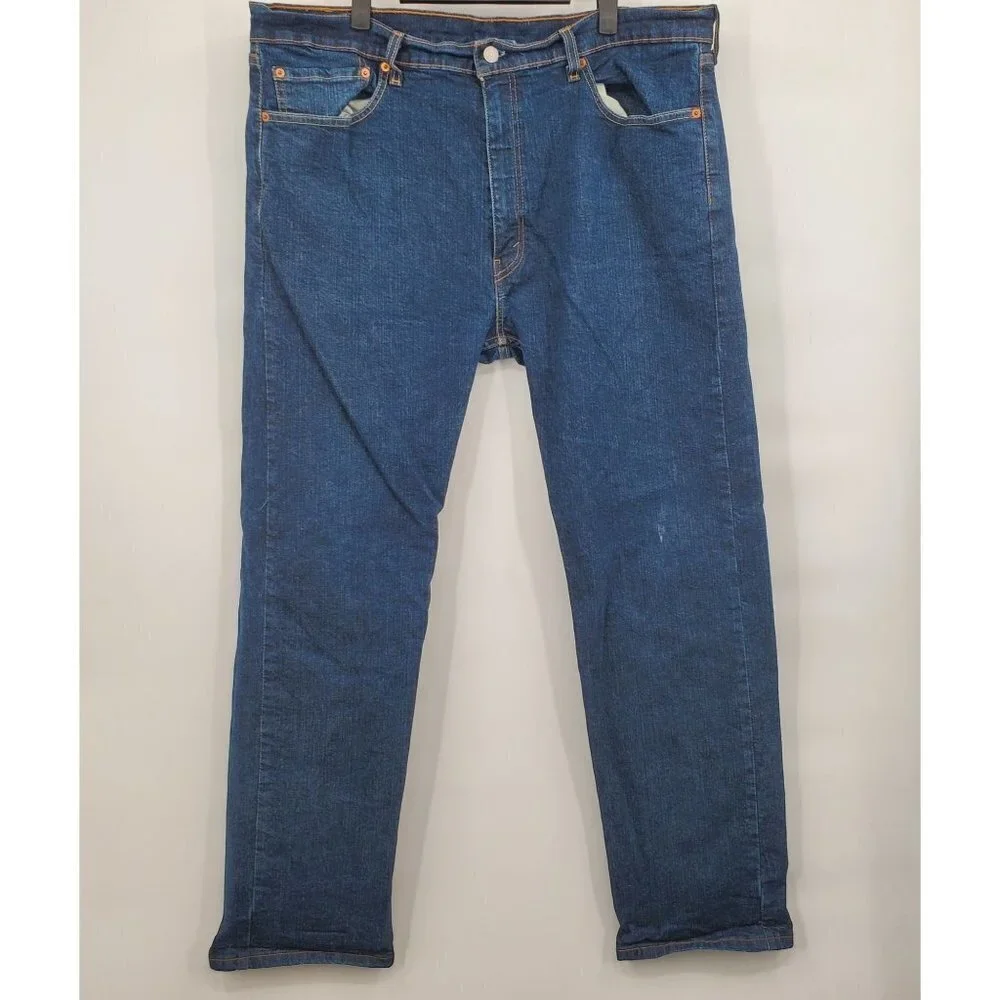 Levi's 505 Regular Fit Straight Leg Stretch Jeans Big Tall Size 40x32 Mens Blue